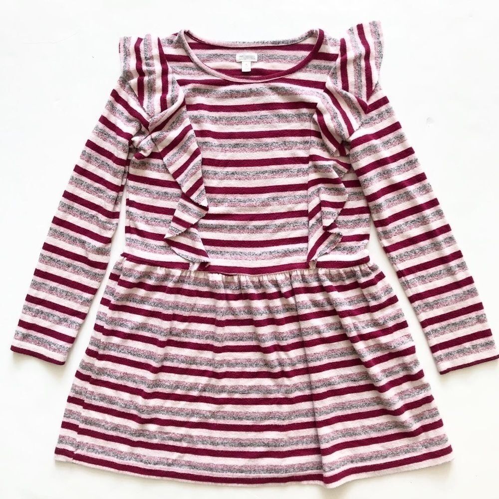 Gymboree stripe ruffle soft dress EUC M(7-8Y)